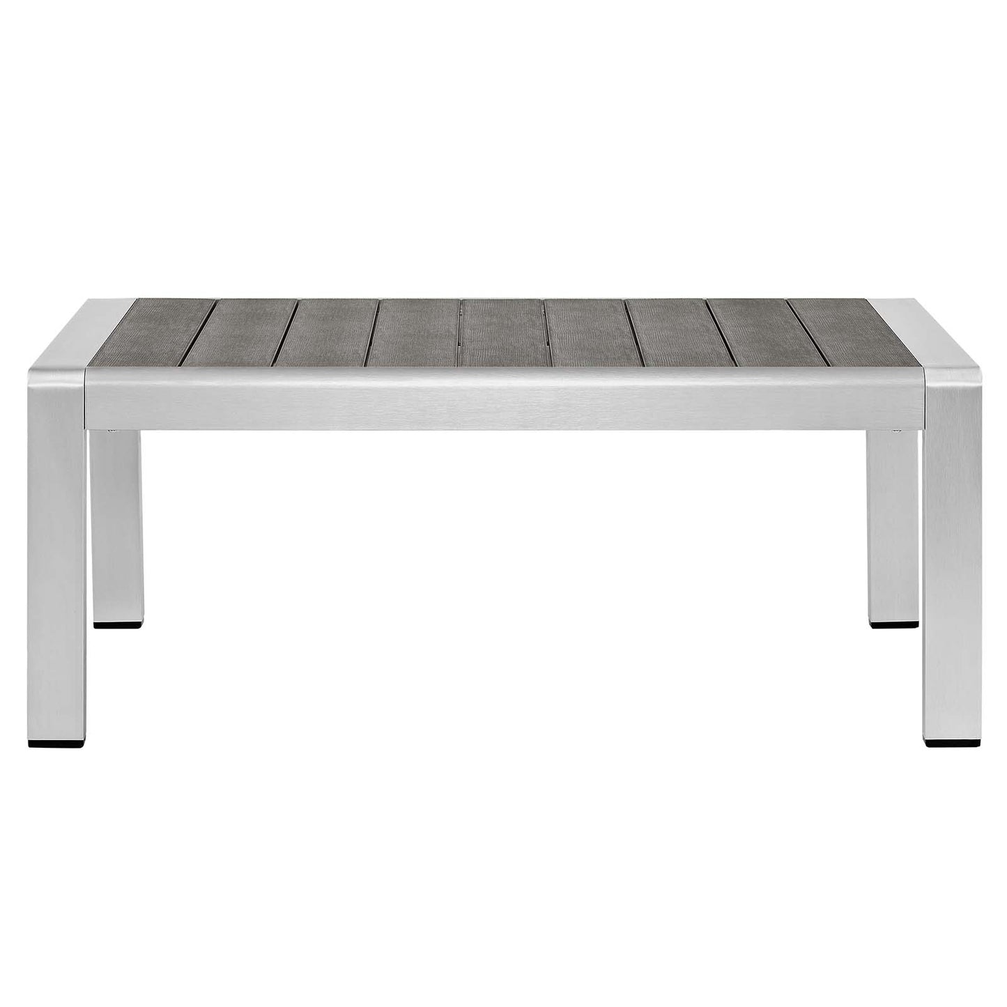Shore Sunbrella® Fabric Outdoor Patio Aluminum 8 Piece Sectional Sofa Set, Fabric, Aluminum, Metal, Steel, Silver Grey Gray, 21195