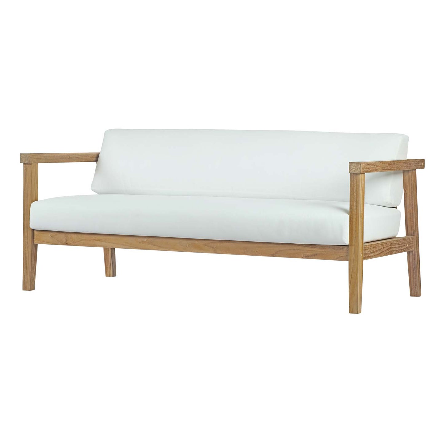 Bayport 6 Piece Outdoor Patio Teak Set, Wood, Brown Natural White, 21197