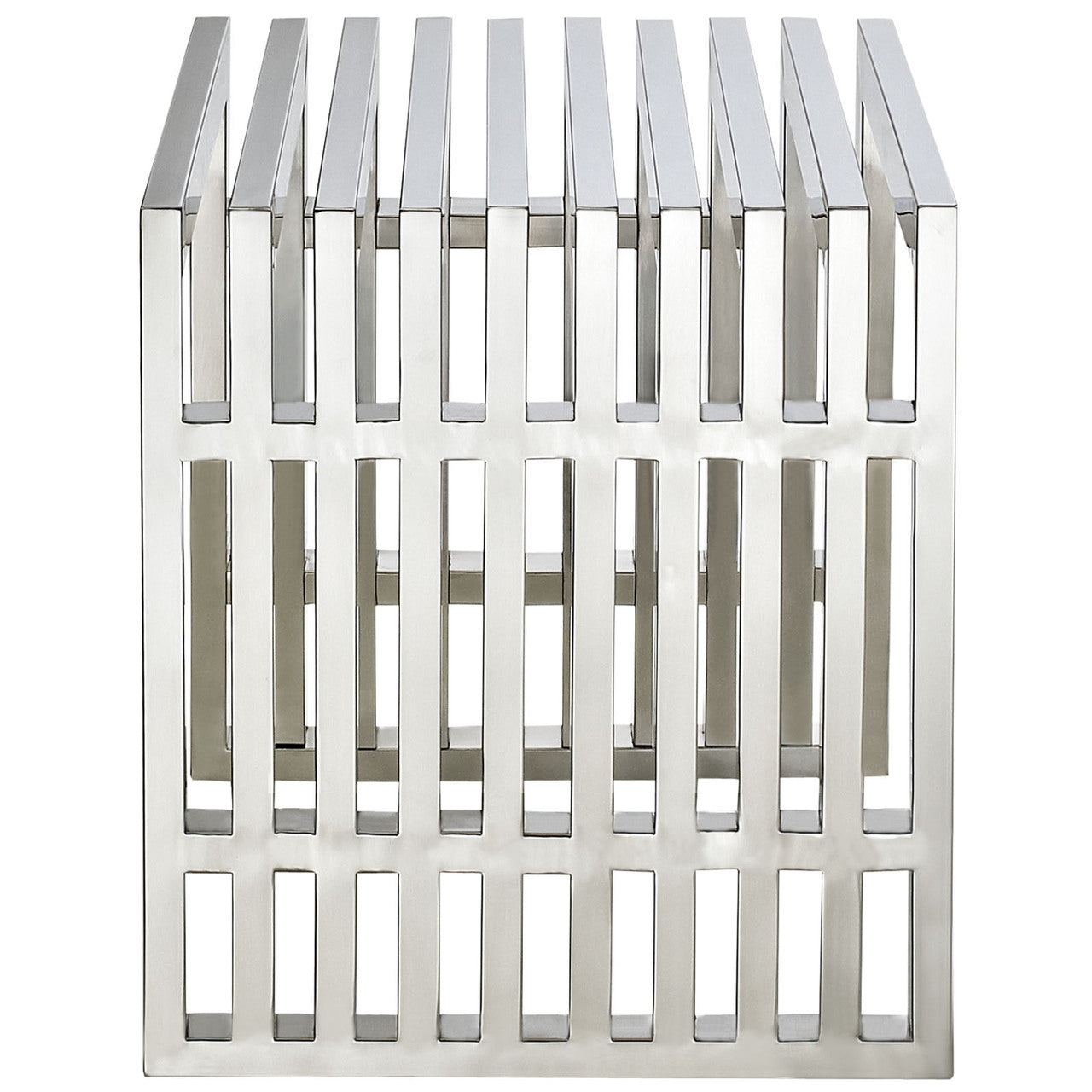 Gridiron Small Bench in Silver