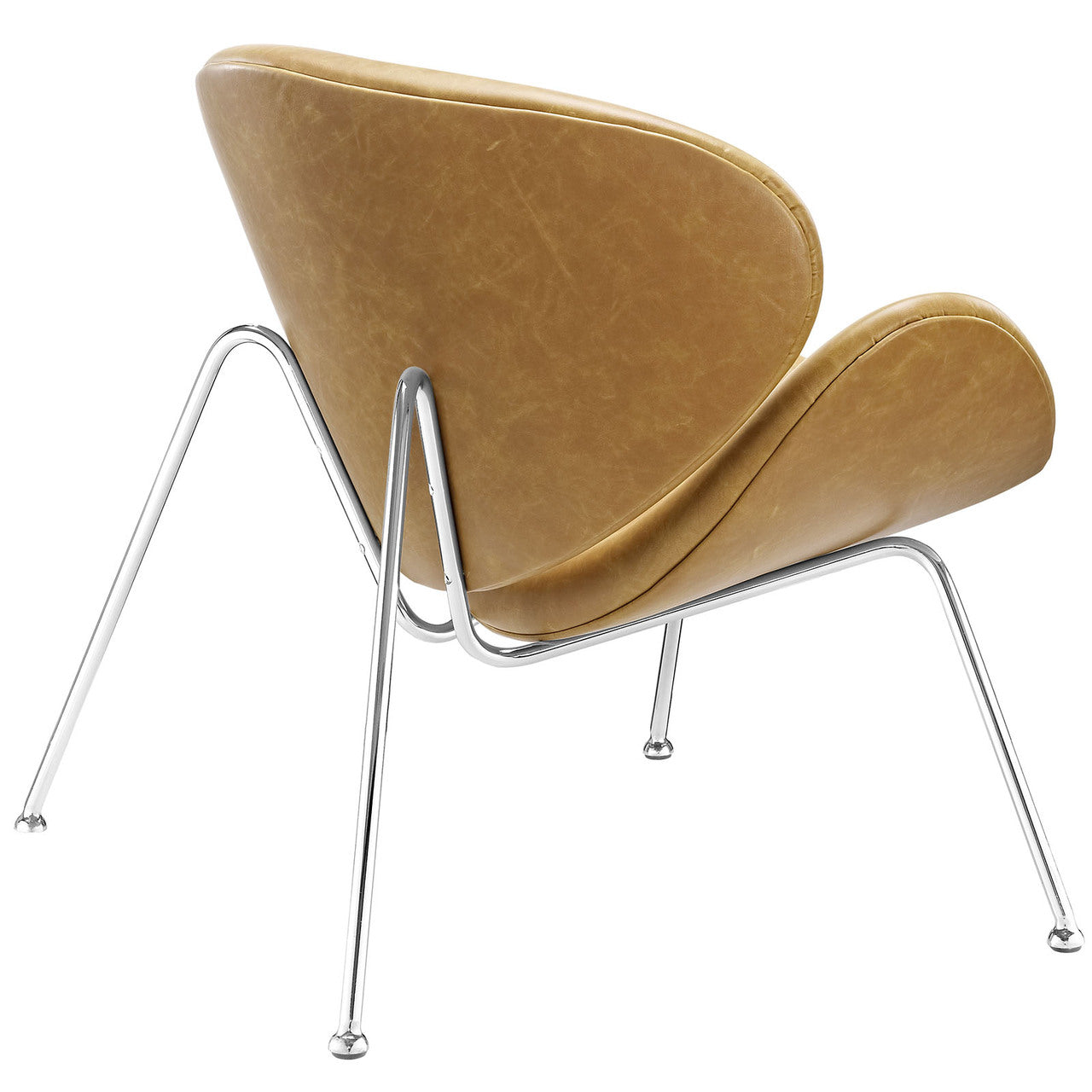 Nutshell Lounge Chair , Vinyl Leather, Brown