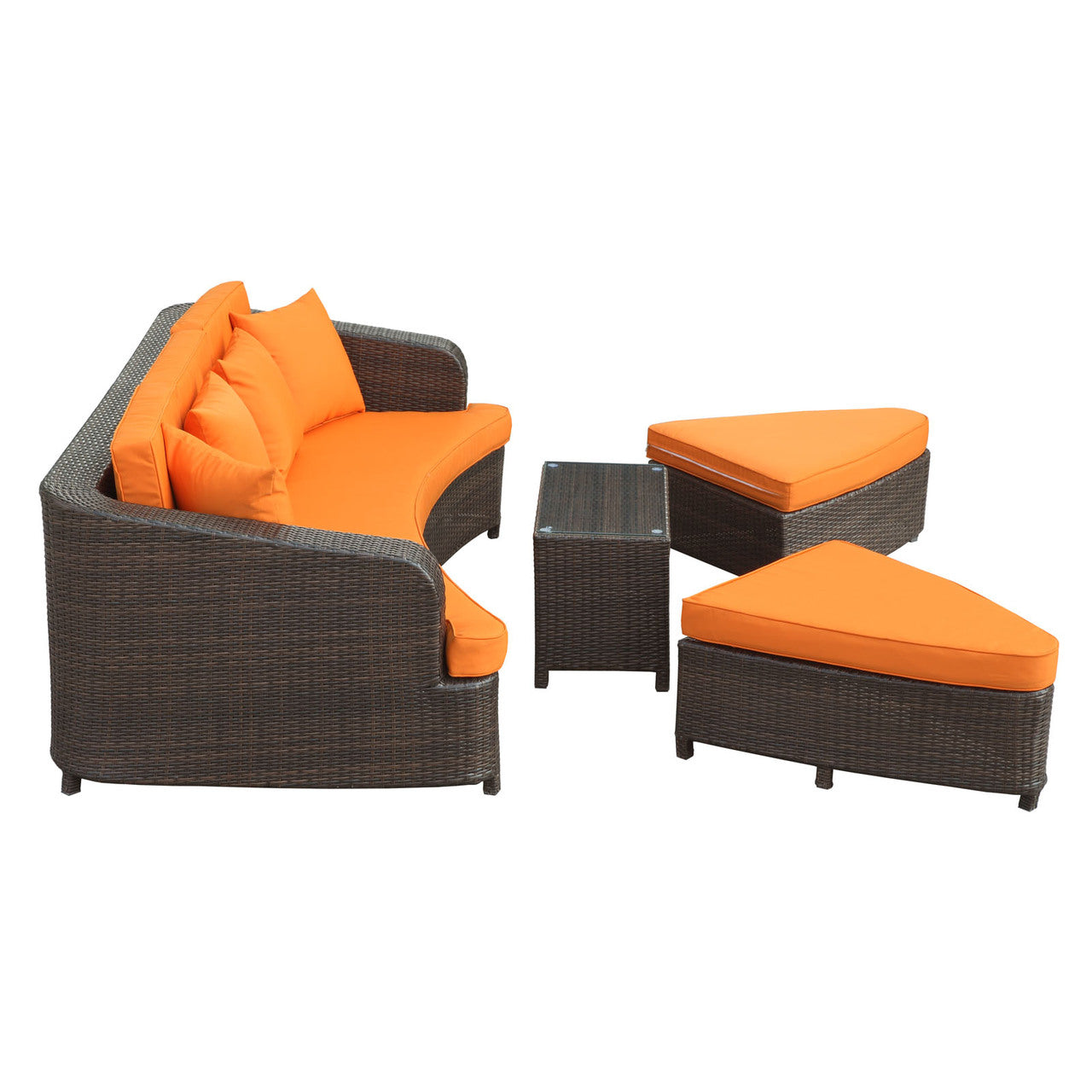 Monterey Sofa Set in Brown Orange