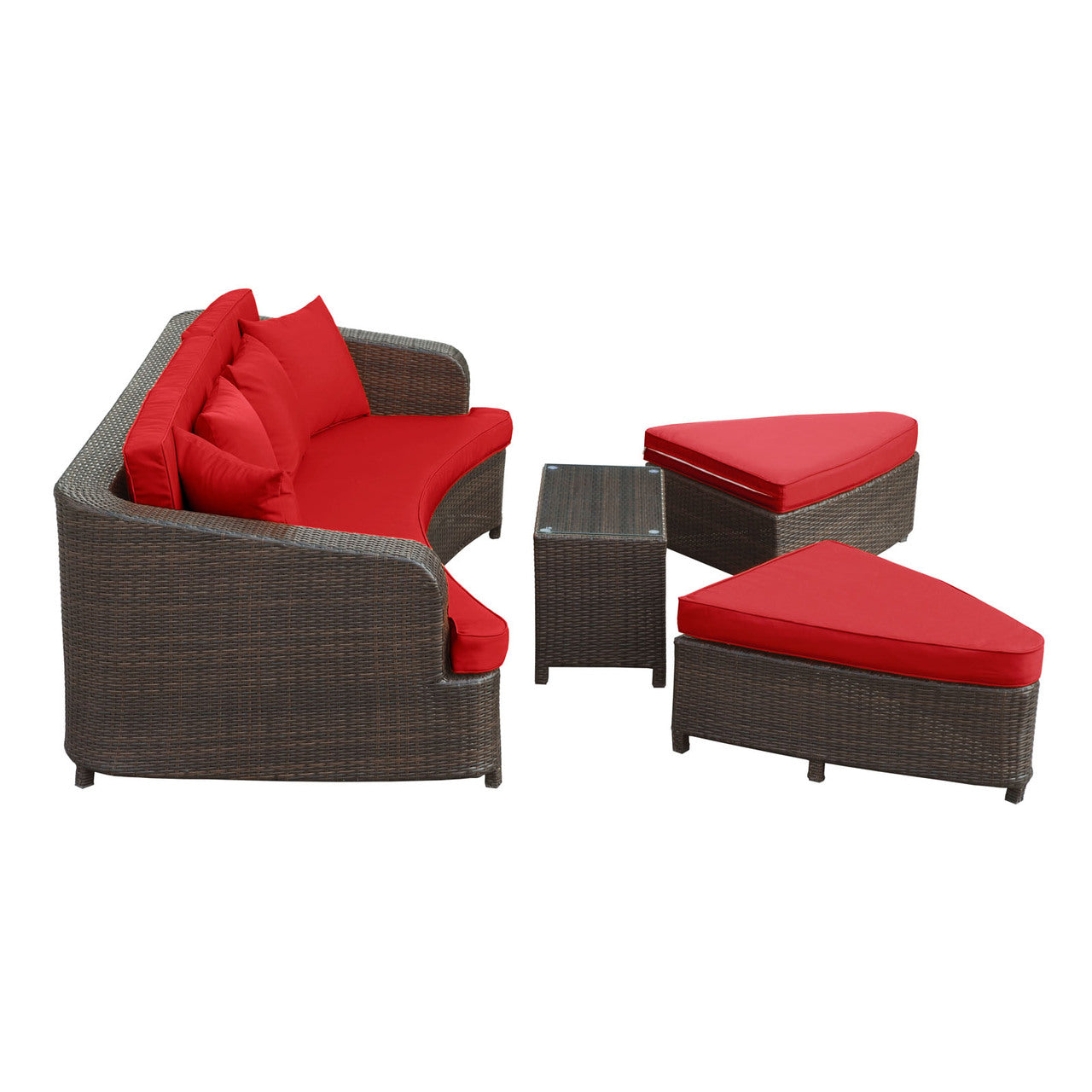 Monterey Sofa Set in Brown Red