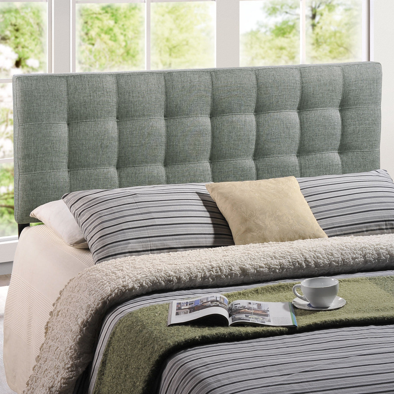 Lily Queen Headboard in Gray