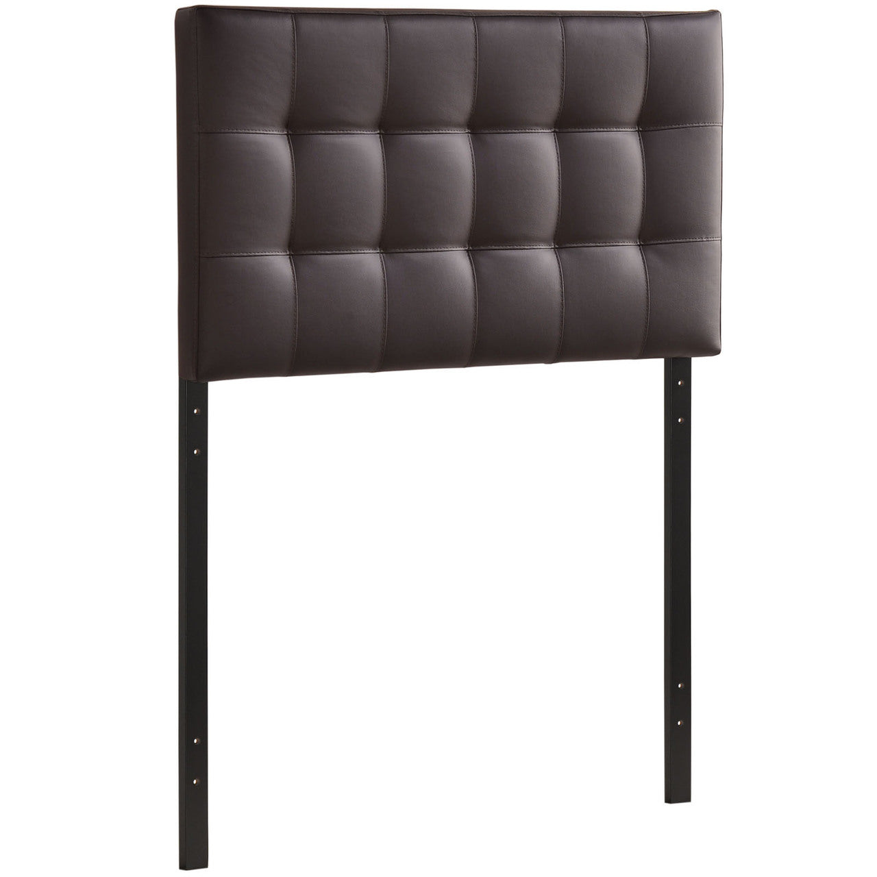 Lily Twin Vinyl Headboard, Brown Faux Leather