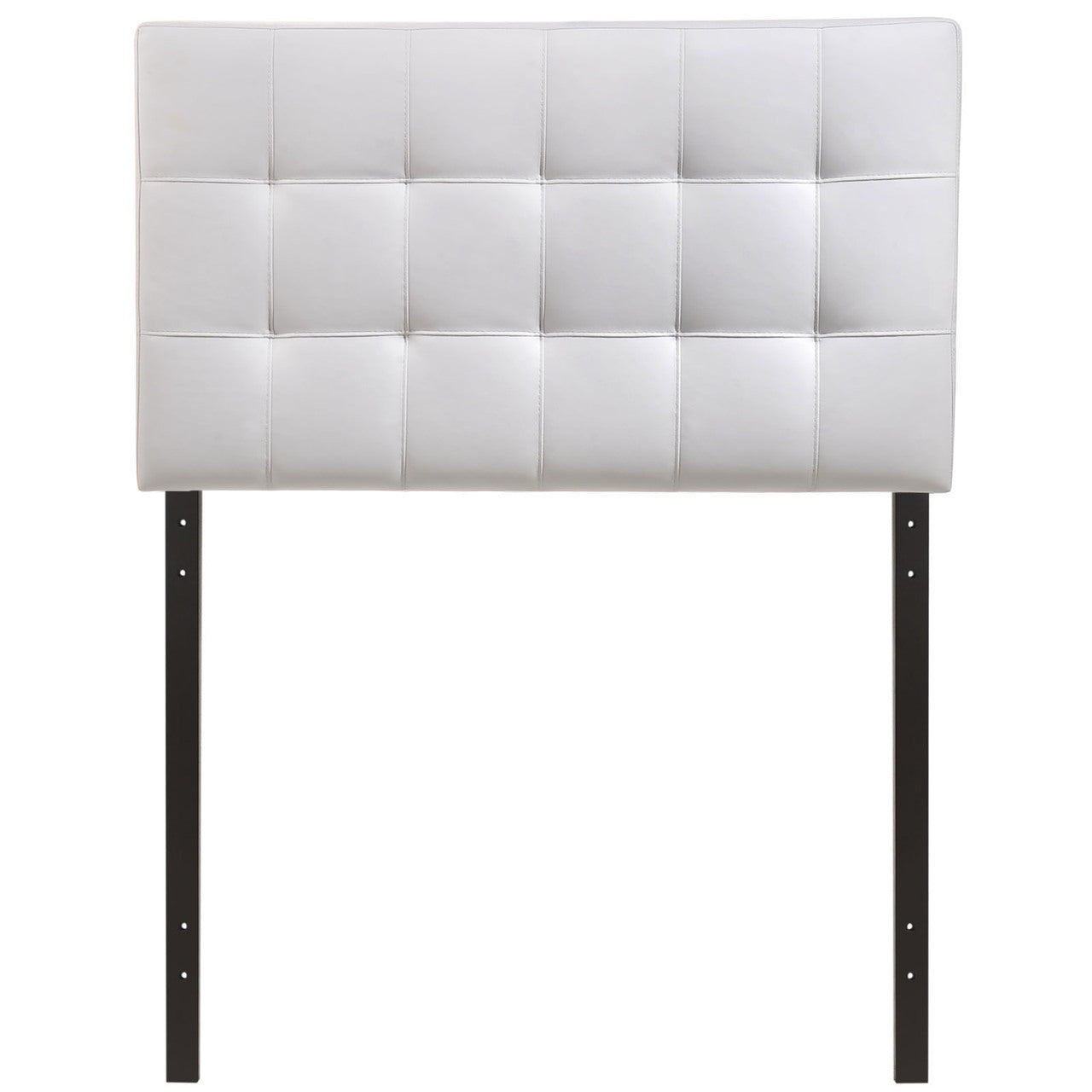Lily Twin Vinyl Headboard, White Faux Leather