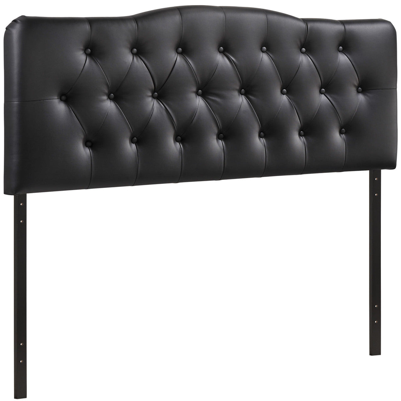 Annabel Queen Vinyl Headboard, Black Faux Leather