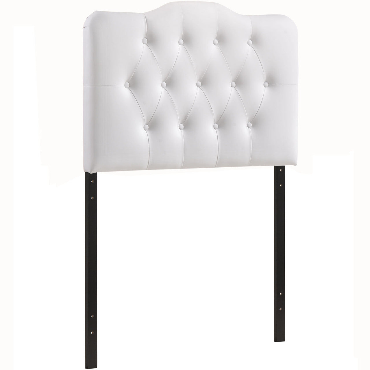 Annabel Twin Vinyl Headboard, White Faux Leather