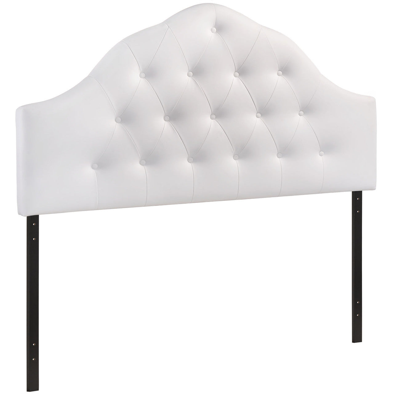 Sovereign Queen Vinyl Headboard, White Faux Leather