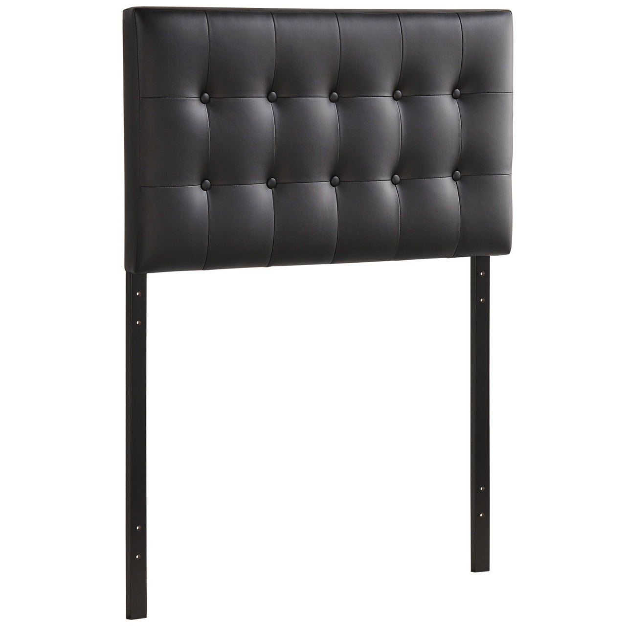 Emily Twin Vinyl Headboard, Black Faux Leather