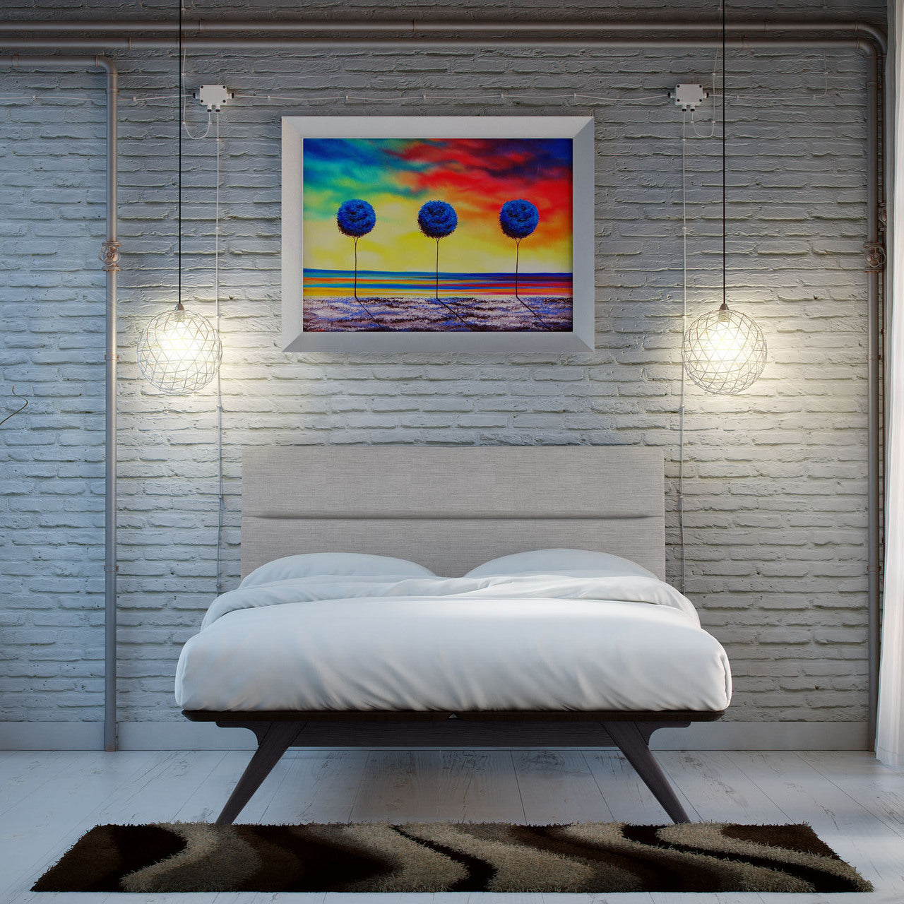 Addison Queen Bed Frame, Grey Fabric