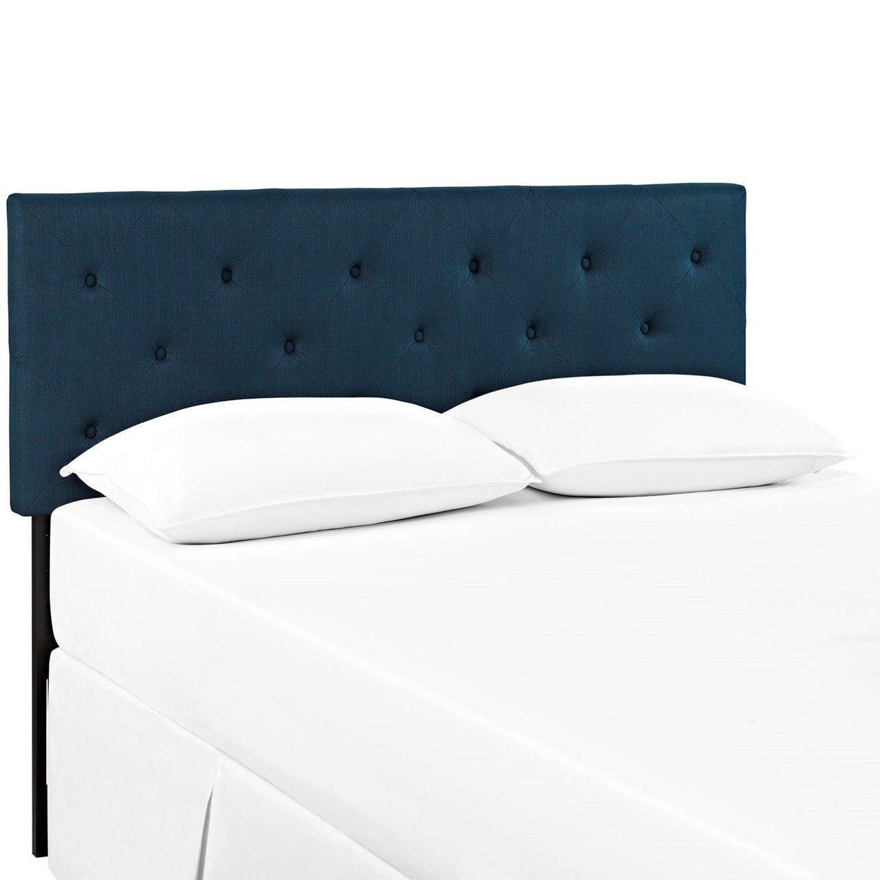 Terisa King Upholstered Fabric Headboard, Navy, Fabric 12054