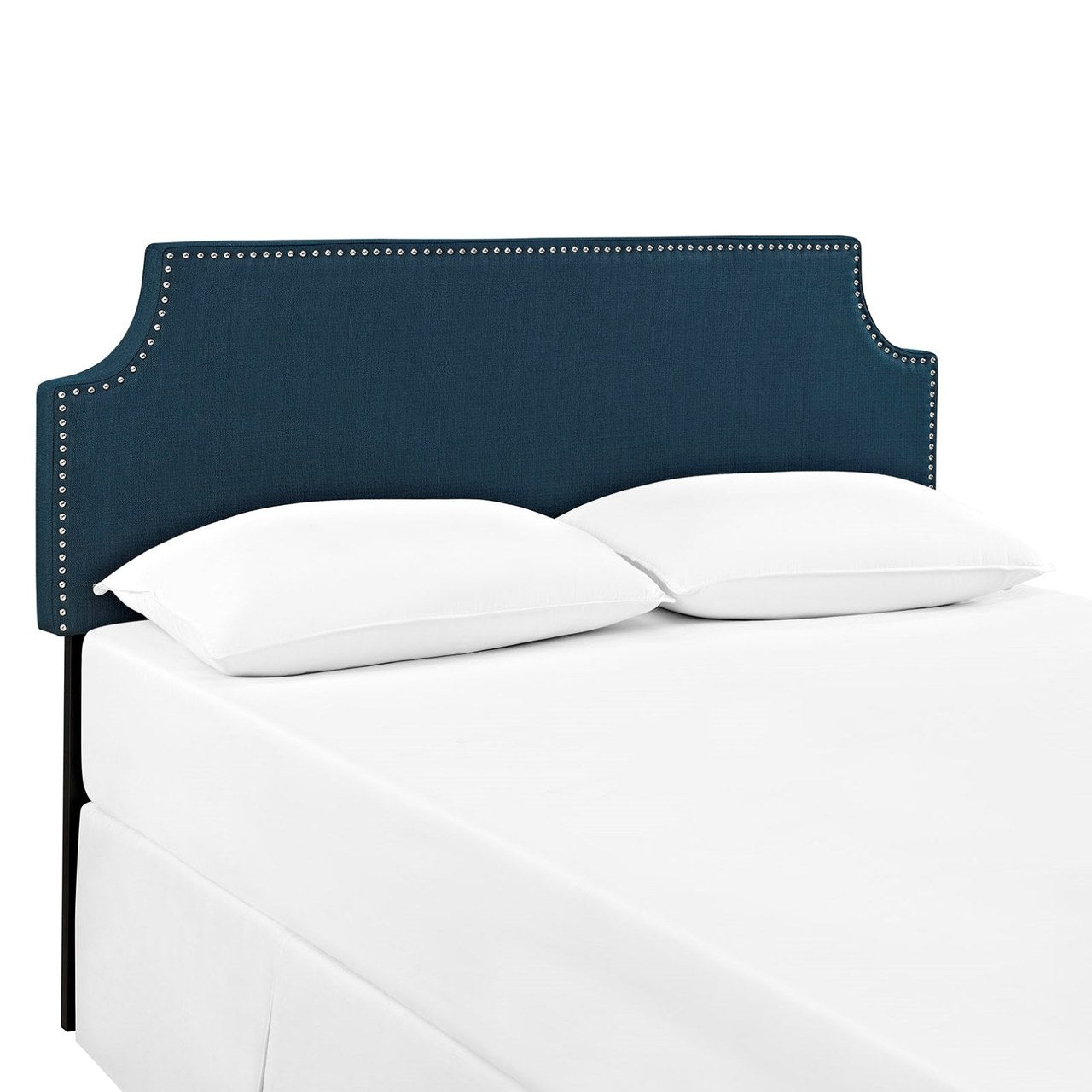 Laura Queen Upholstered Fabric Headboard, Navy, Fabric 12137