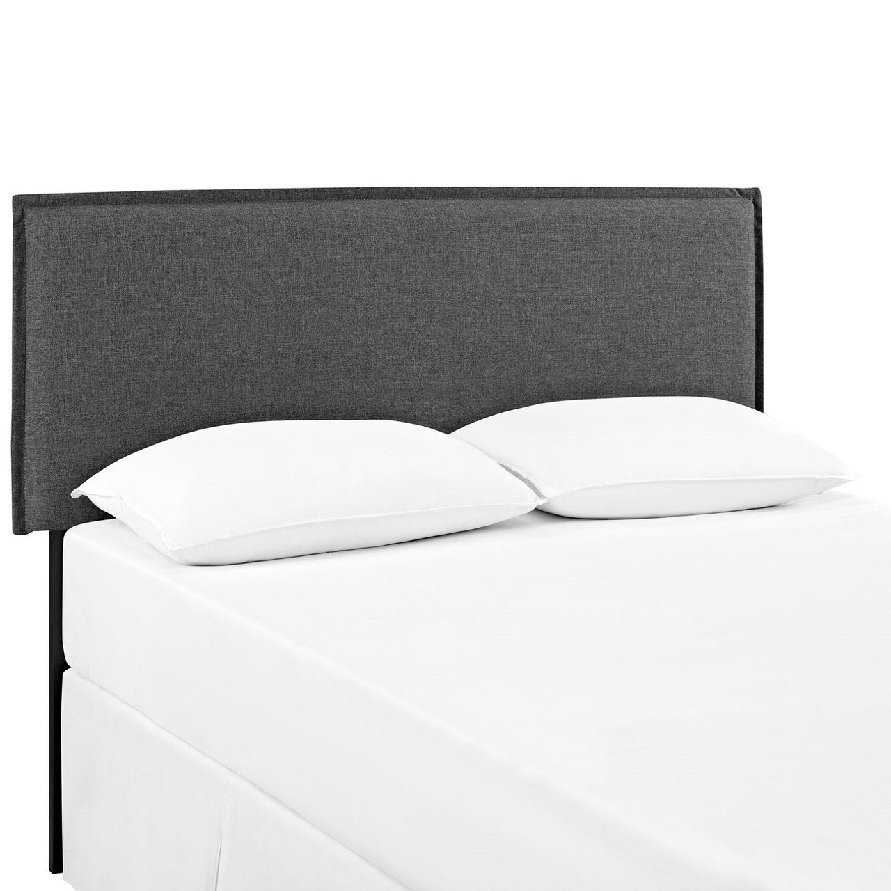 Camille King Upholstered Fabric Headboard, Grey, Fabric 12197