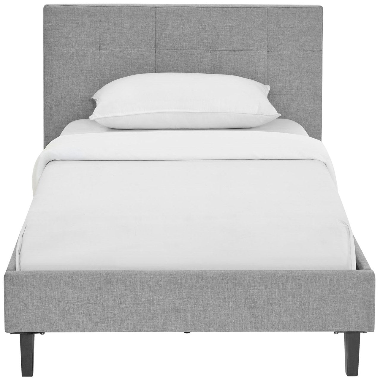 Linnea Twin Bed, Grey, Fabric 12227