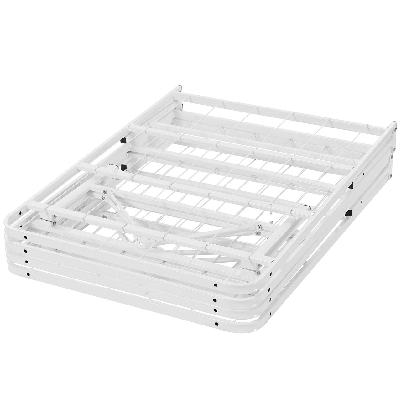 Horizon Full Stainless Steel Bed Frame, White, Metal 12258