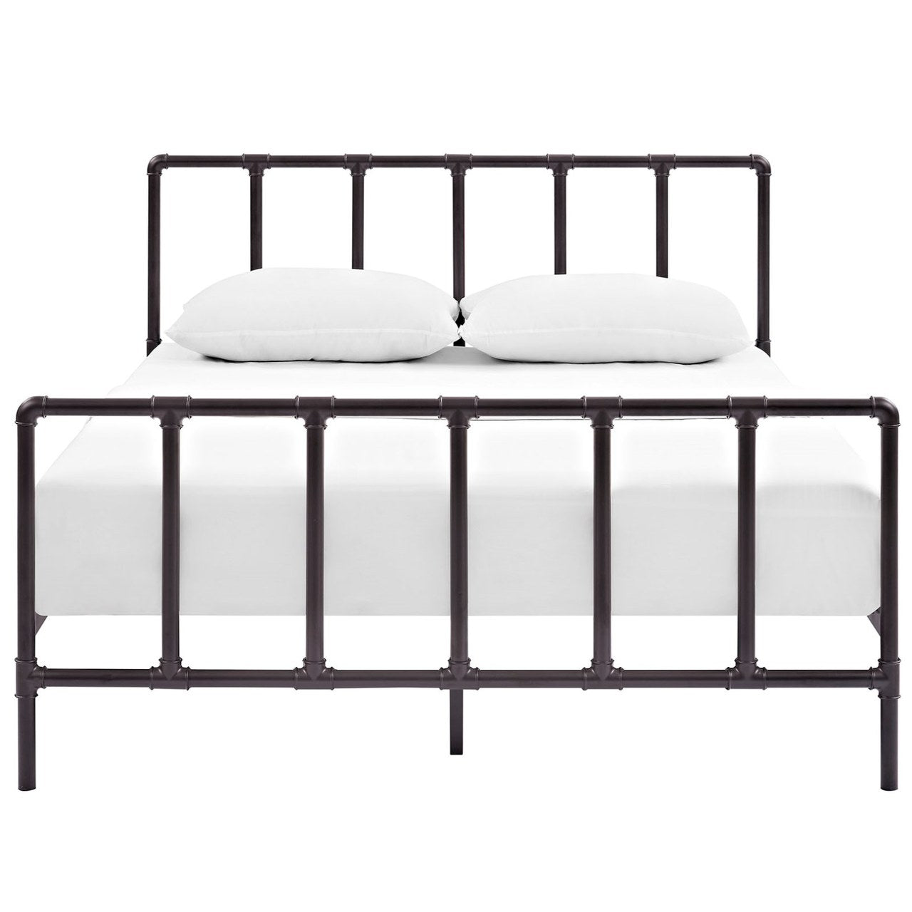 Dower Queen Stainless Steel Bed, Brown, Metal 12295