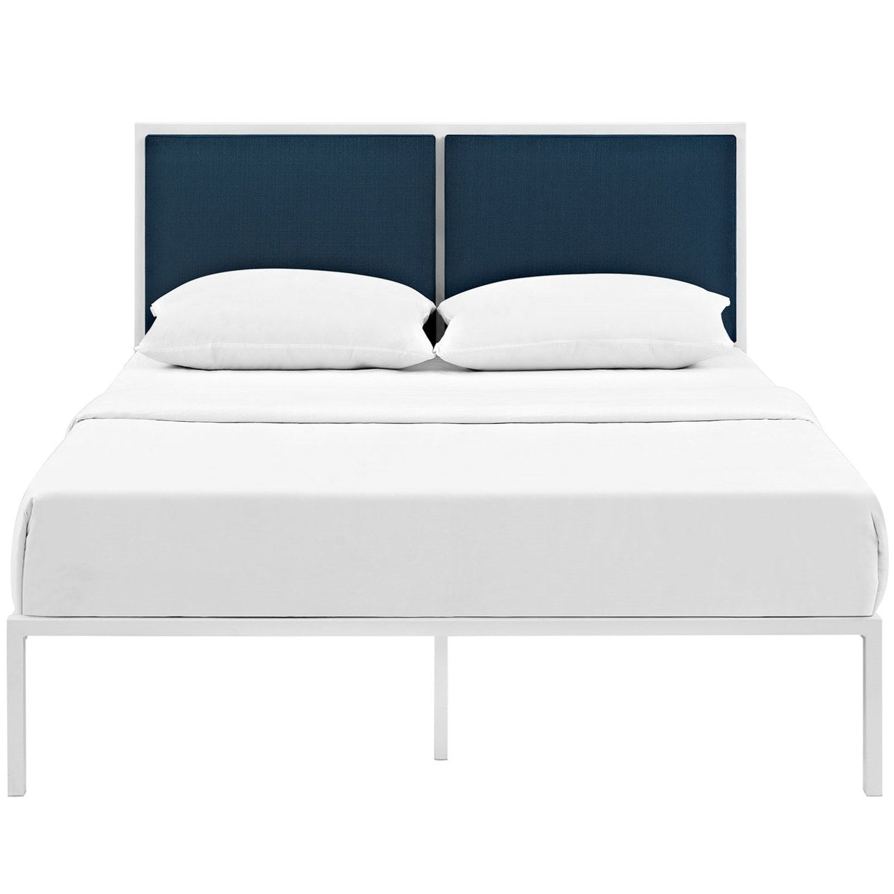 Della King Fabric Bed, Navy, Fabric 12354