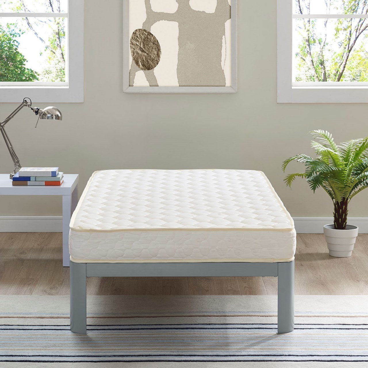 Emma 6" Twin Mattress, White, Fabric 12442