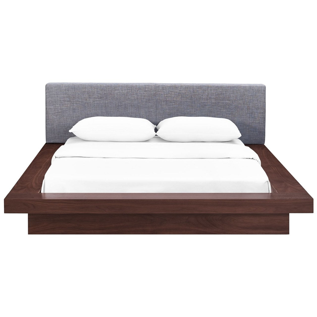 Freja Queen Fabric Platform Bed, Grey, Fabric 12995