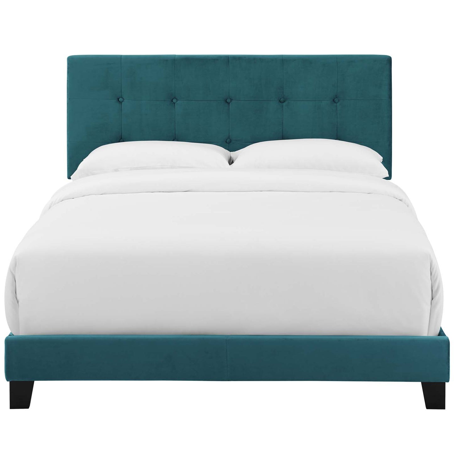 Amira Twin Performance Velvet Bed, Velvet Fabric, Blue, 17658