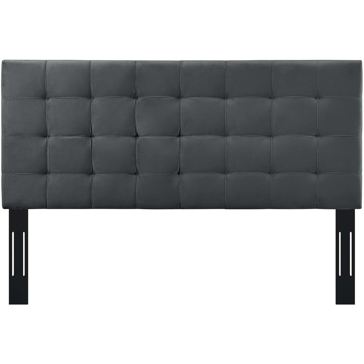 Paisley Tufted Full / Queen Upholstered Performance Velvet Headboard, Velvet Fabric, Grey Gray, 17664