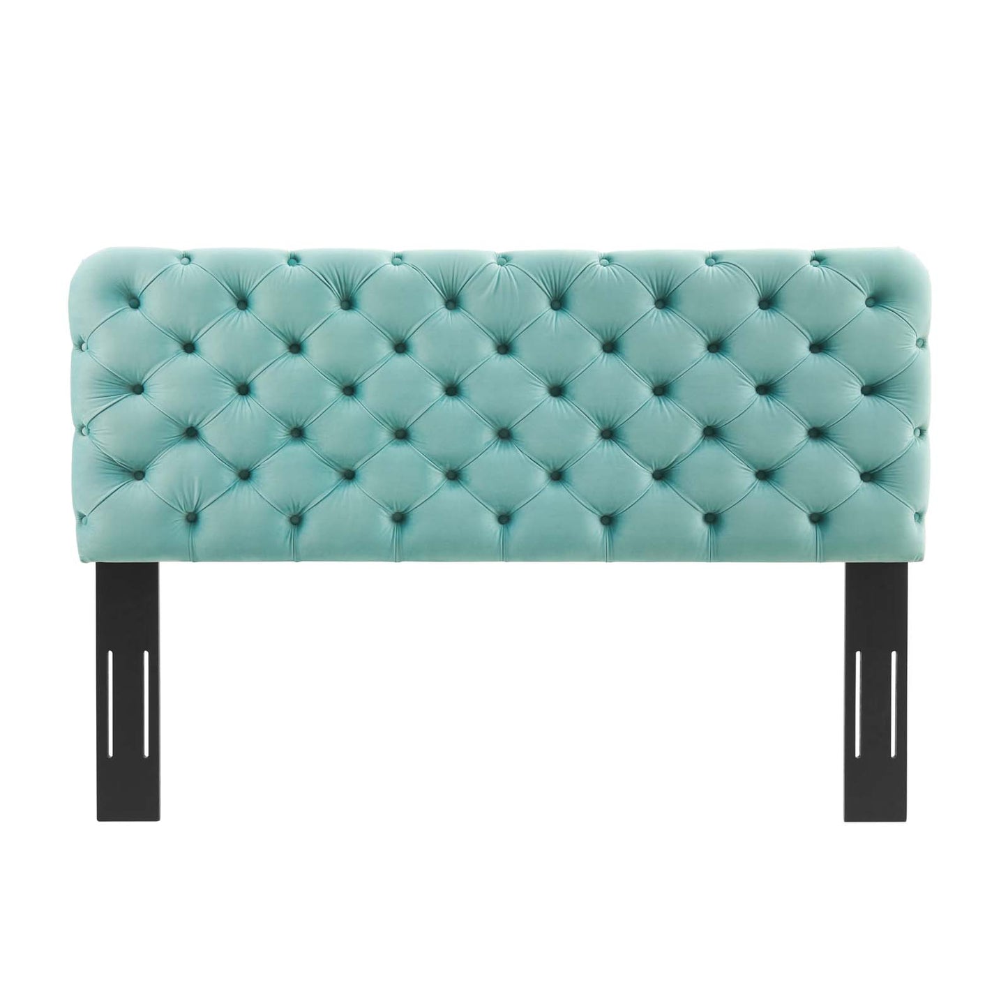 Lizzy Tufted King/California King Performance Velvet Headboard, Velvet, Blue, 21280