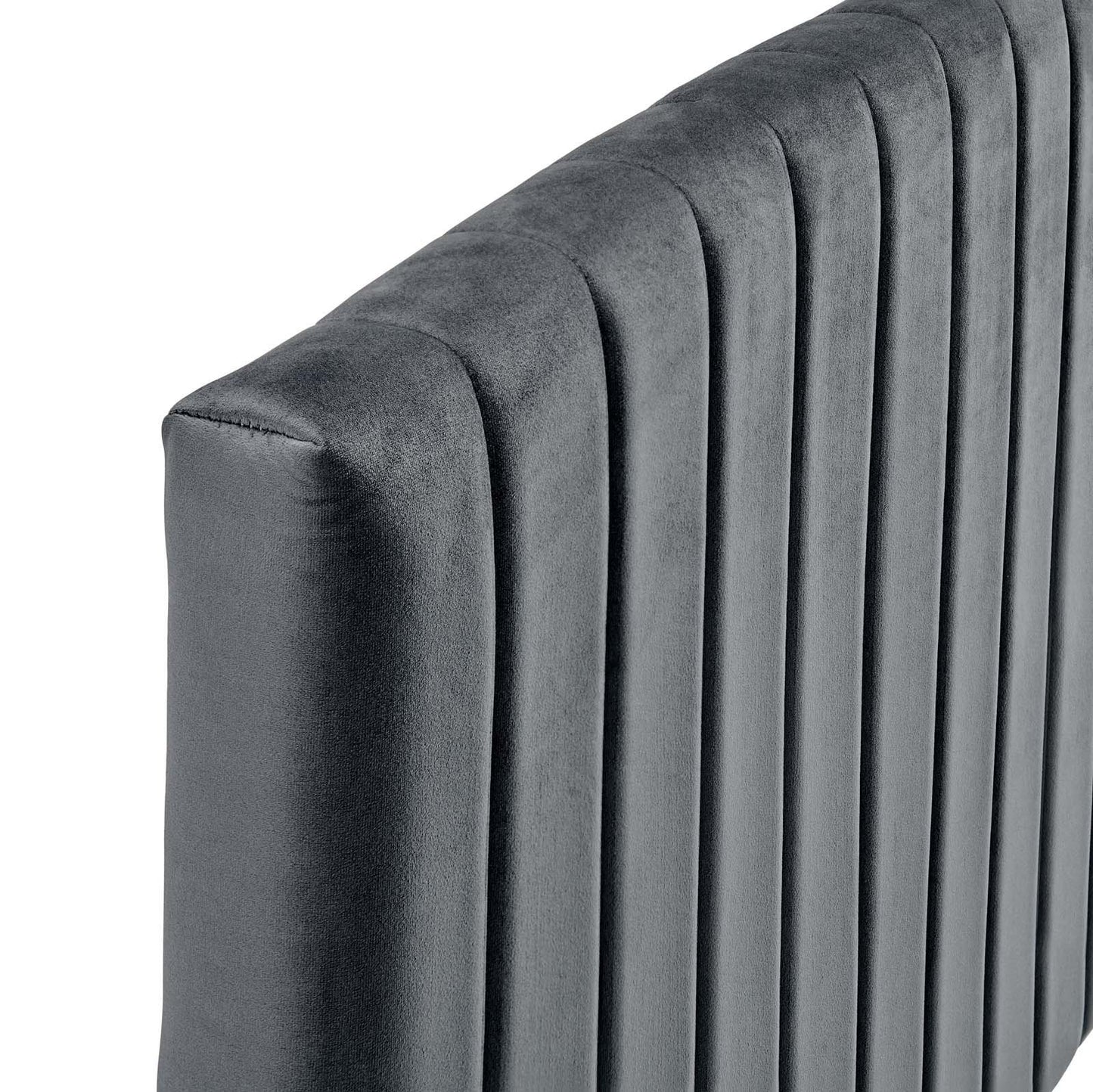 Rebecca Performance Velvet Twin Headboard, Velvet, Dark Grey Gray, 21290