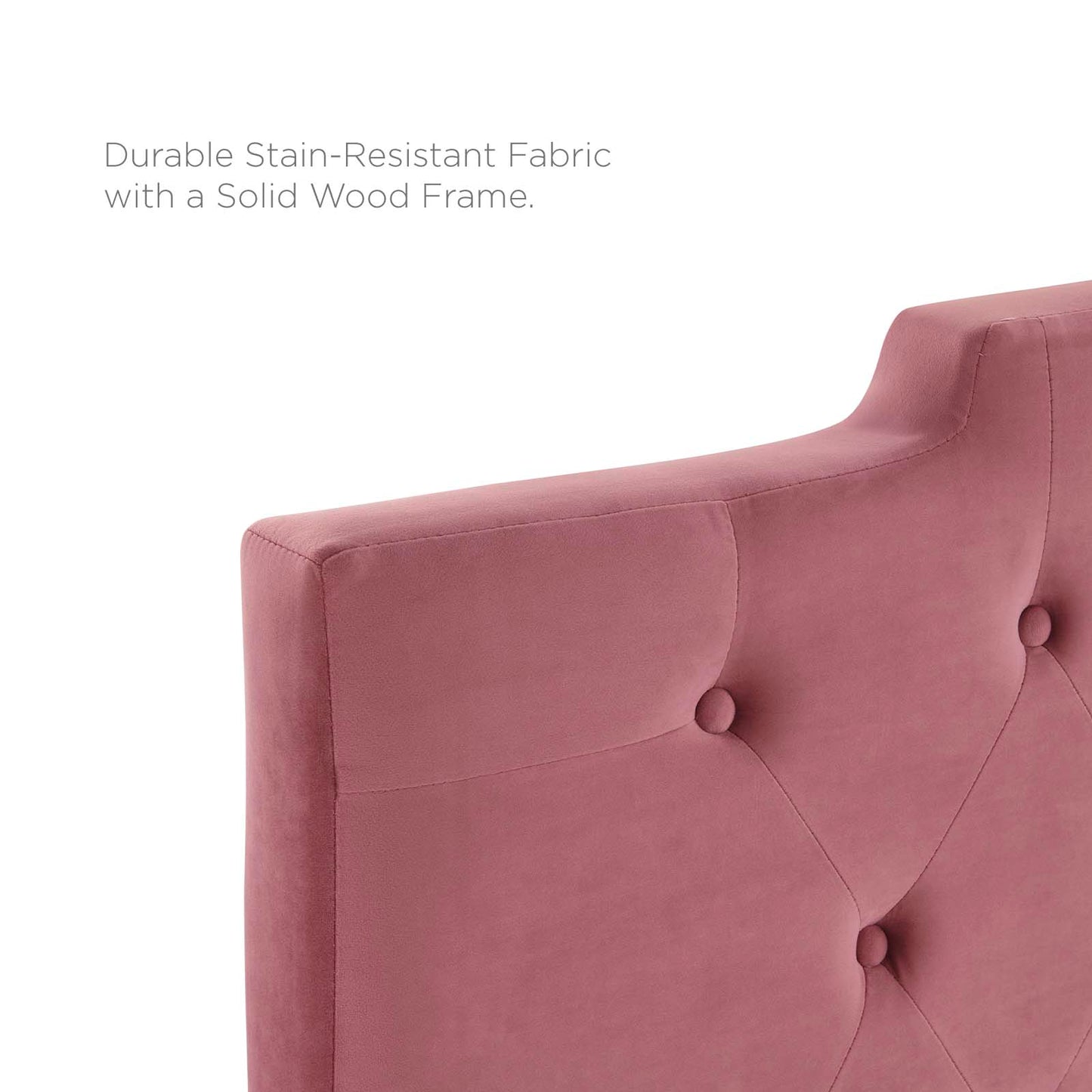 Juliet Tufted King/California King Performance Velvet Headboard, Velvet, Pink, 21474