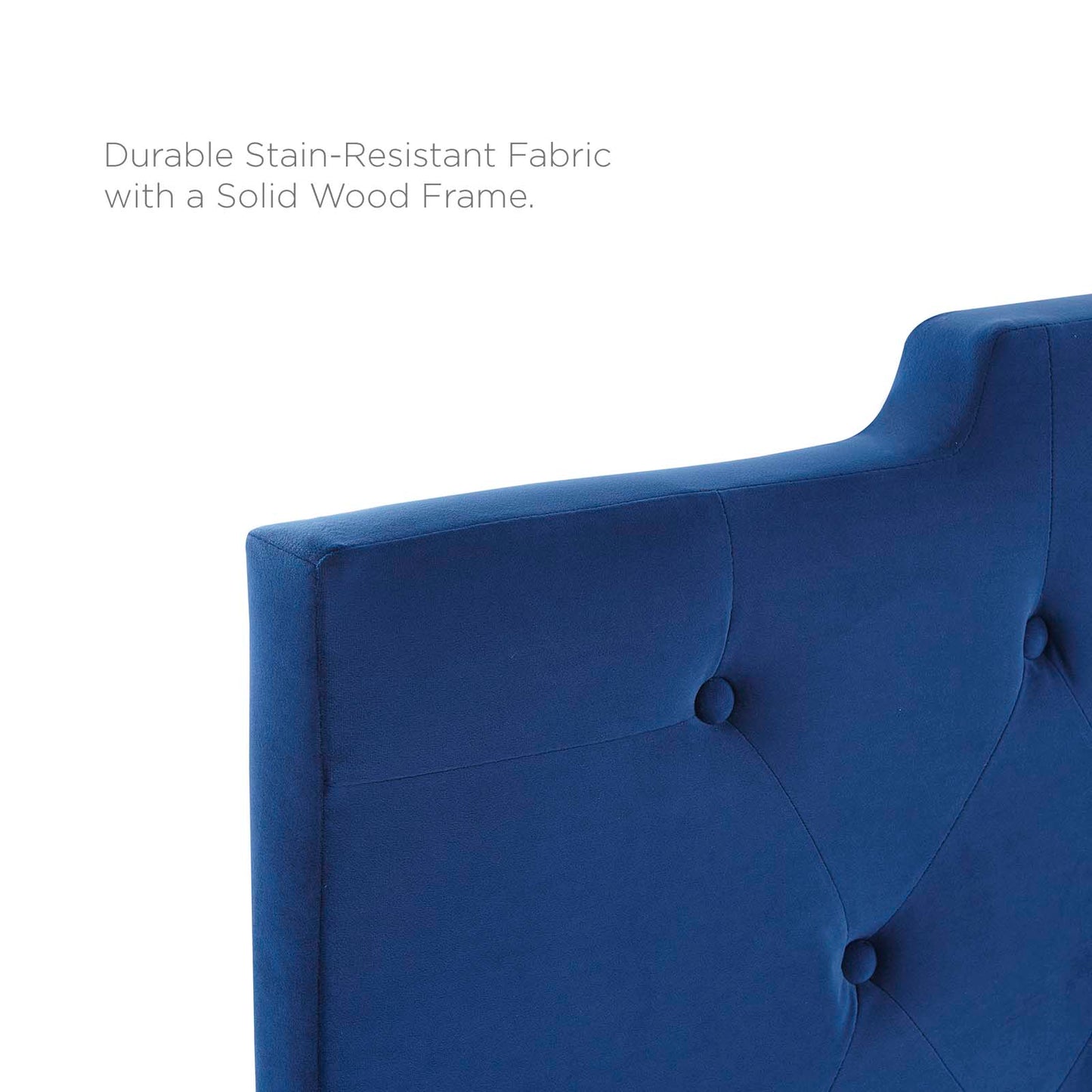 Juliet Tufted King/California King Performance Velvet Headboard, Velvet, Blue Navy, 21476