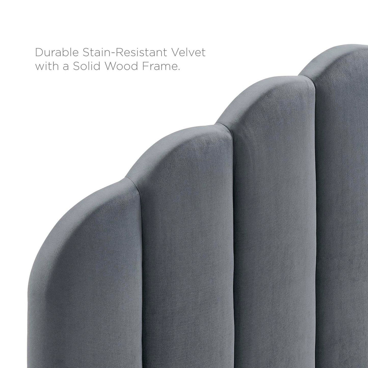Veronique Full/Queen Performance Velvet Headboard, Velvet, Dark Grey Gray, 21523