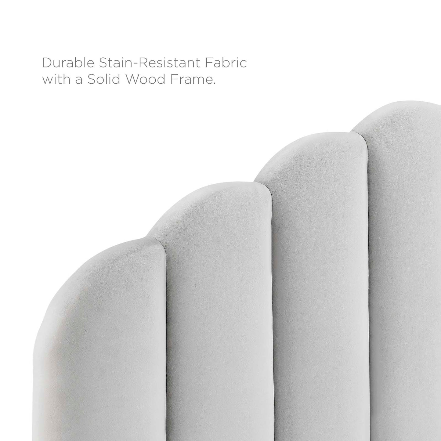 Veronique Full/Queen Performance Velvet Headboard, Velvet, Light Grey Gray, 21525