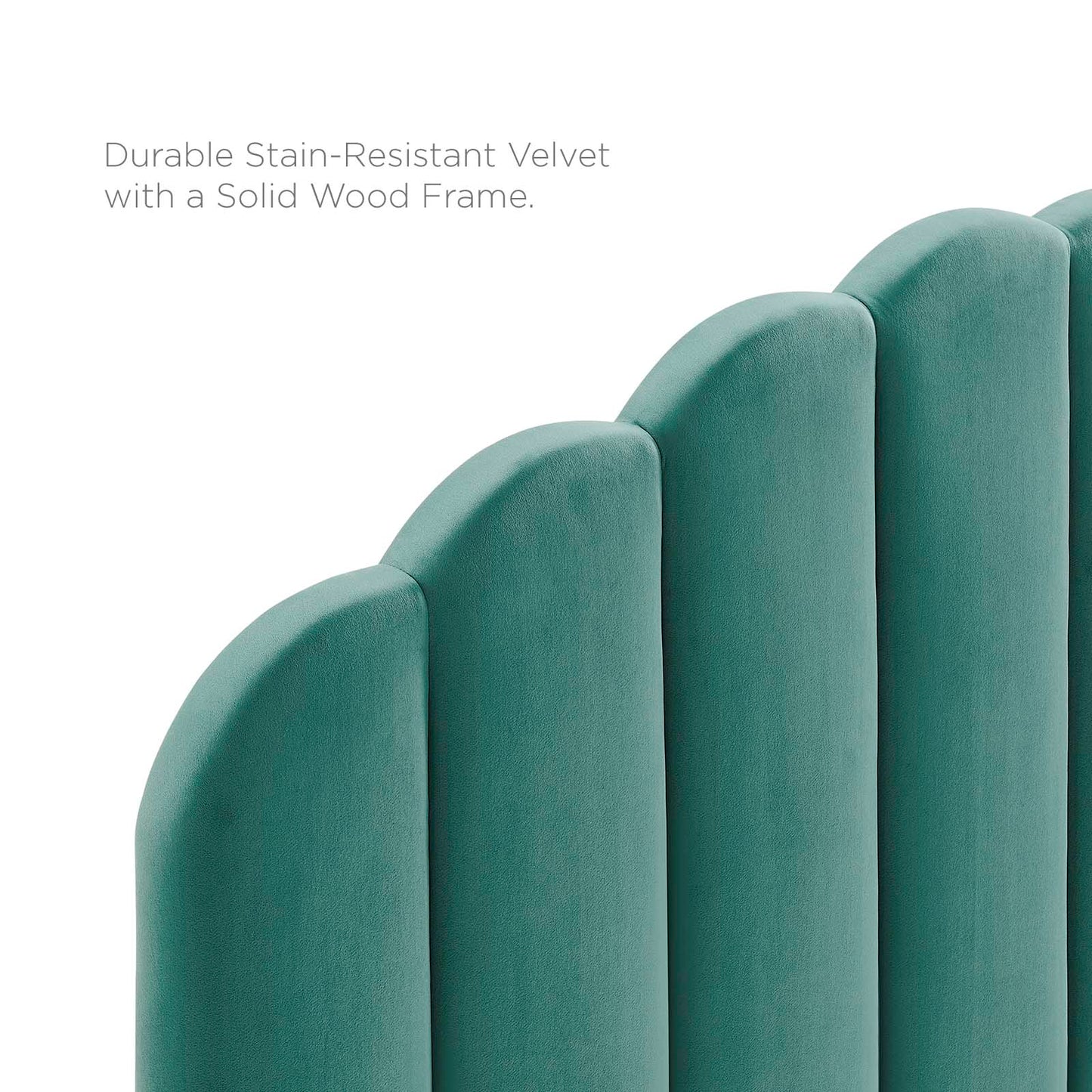 Veronique Full/Queen Performance Velvet Headboard, Velvet, Teal Blue, 21529