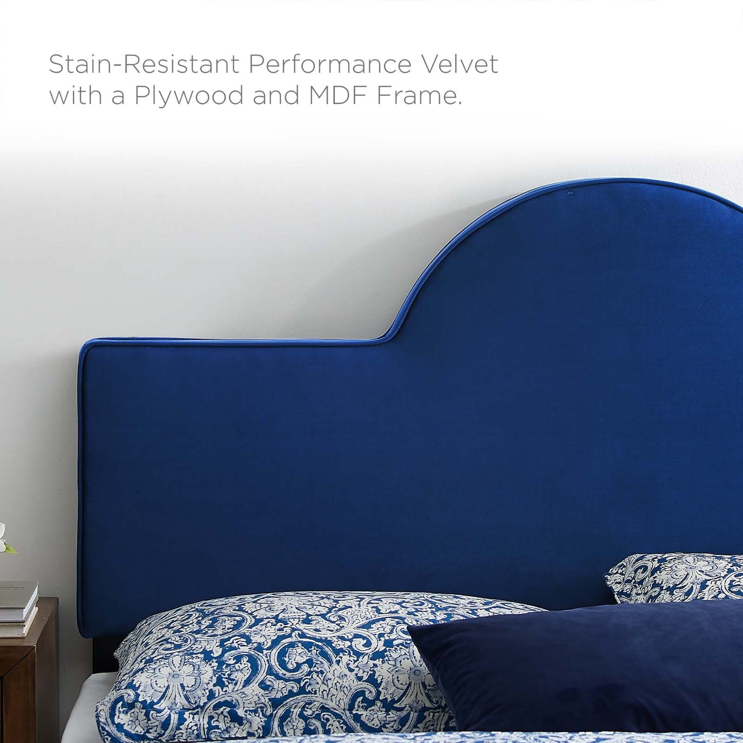 Dawn King/California King Performance Velvet Headboard, Velvet, Blue Navy, 21835