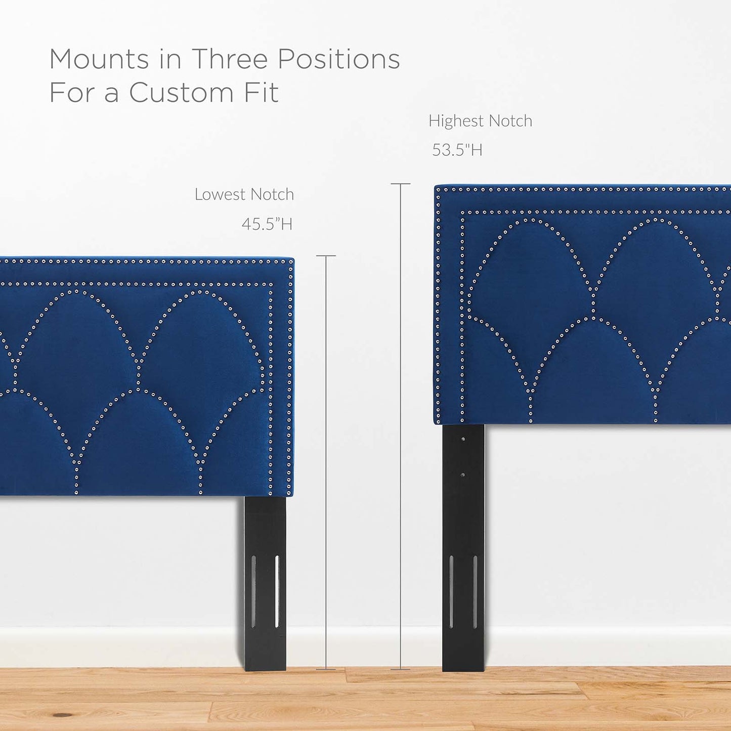 Greta Performance Velvet Full/Queen Headboard, Velvet, Blue Navy, 21963