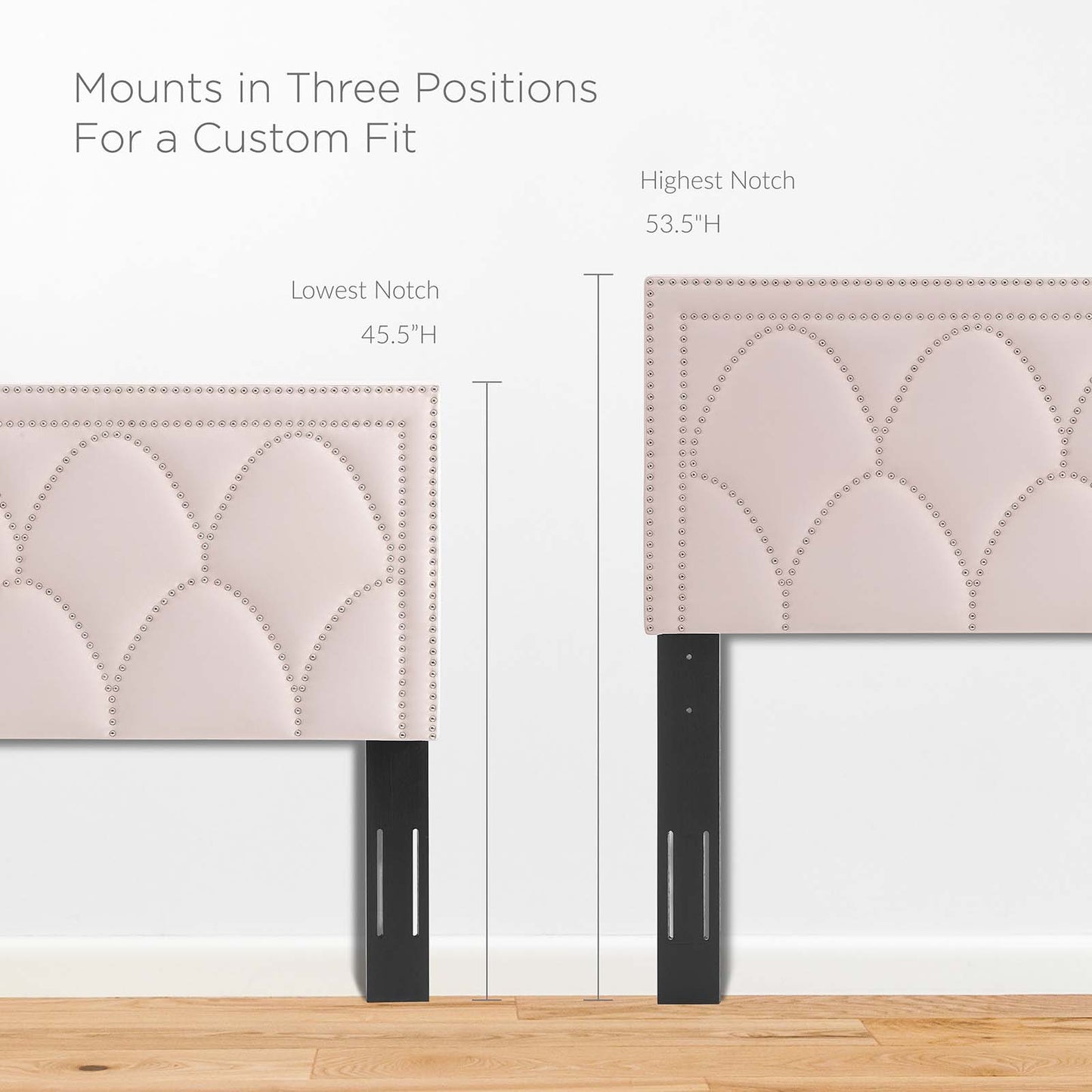 Greta Performance Velvet Full/Queen Headboard, Velvet, Pink, 21964