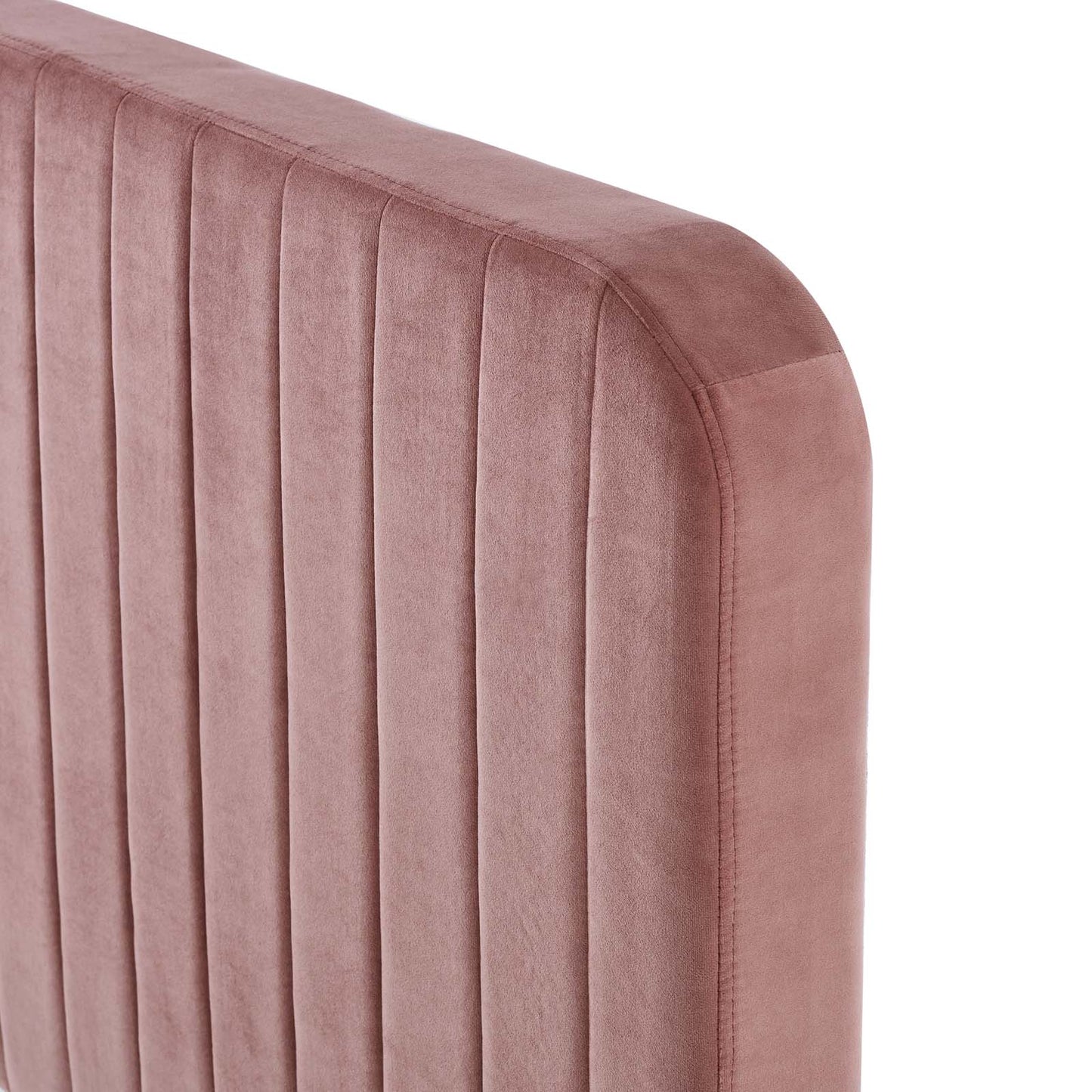 Celine Channel Tufted Performance Velvet Queen Bed, Velvet, Pink, 22008