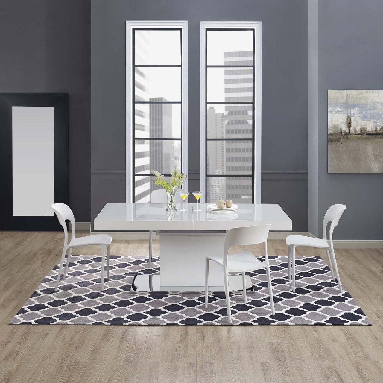Lida Moroccan Trellis 8x10 Area Rug, Fabric, Multi Grey Gray 14725