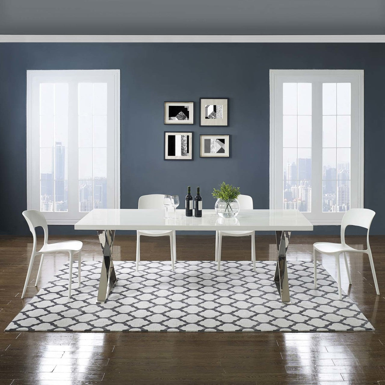 Lida Moroccan Trellis 8x10 Area Rug, Fabric, Multi Grey Gray 14727