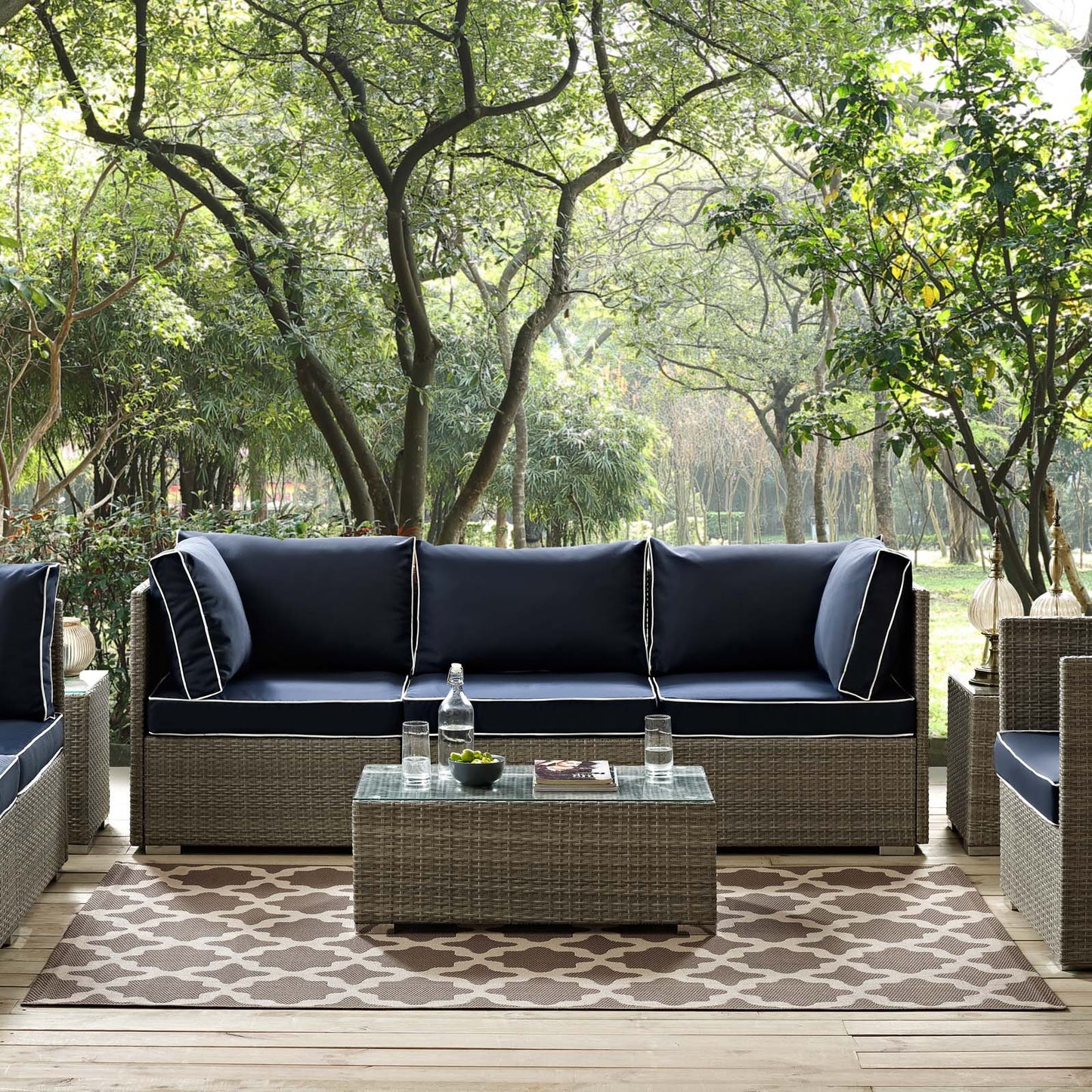 Cerelia Moroccan Trellis 9x12 Indoor and Outdoor Area Rug, Beige, 23093