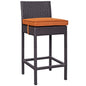 Convene Outdoor Patio Fabric Bar Stool, Orange, Rattan 9623