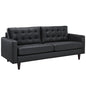 Empress Leather Sofa in Black