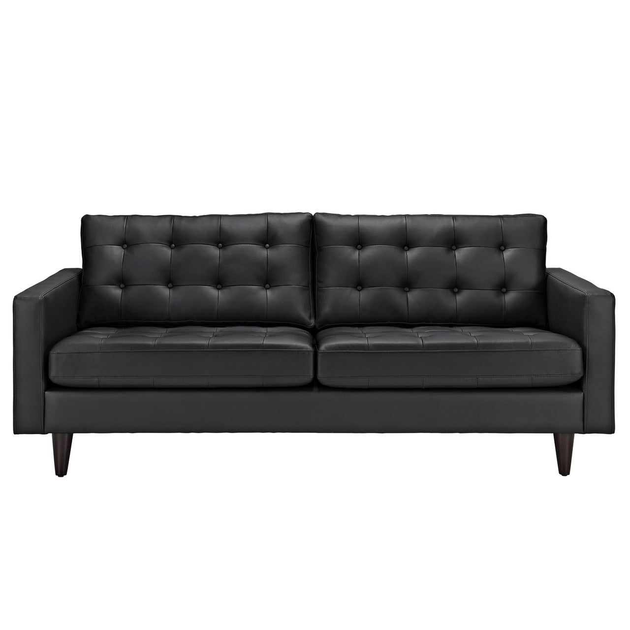 Empress Leather Sofa in Black