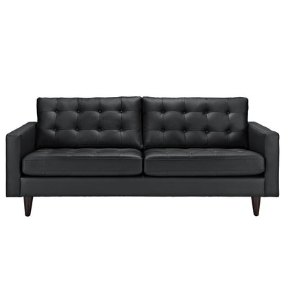 Empress Leather Sofa in Black