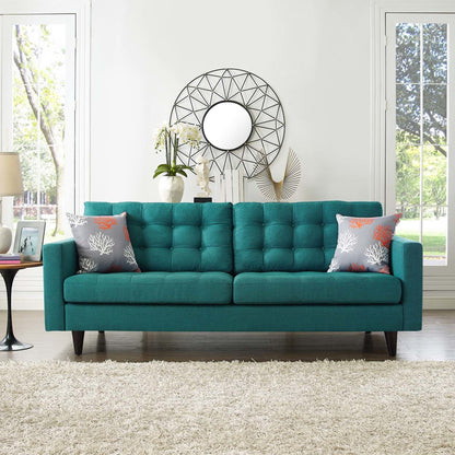 Empress Upholstered Fabric Sofa, Fabric, Aqua Blue 13215