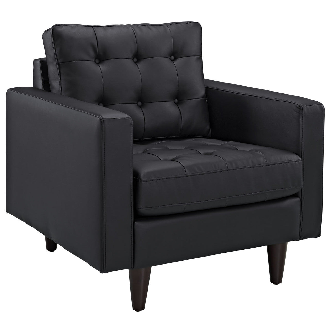 Empress Leather Armchair in Black