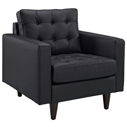 Empress Leather Armchair in Black