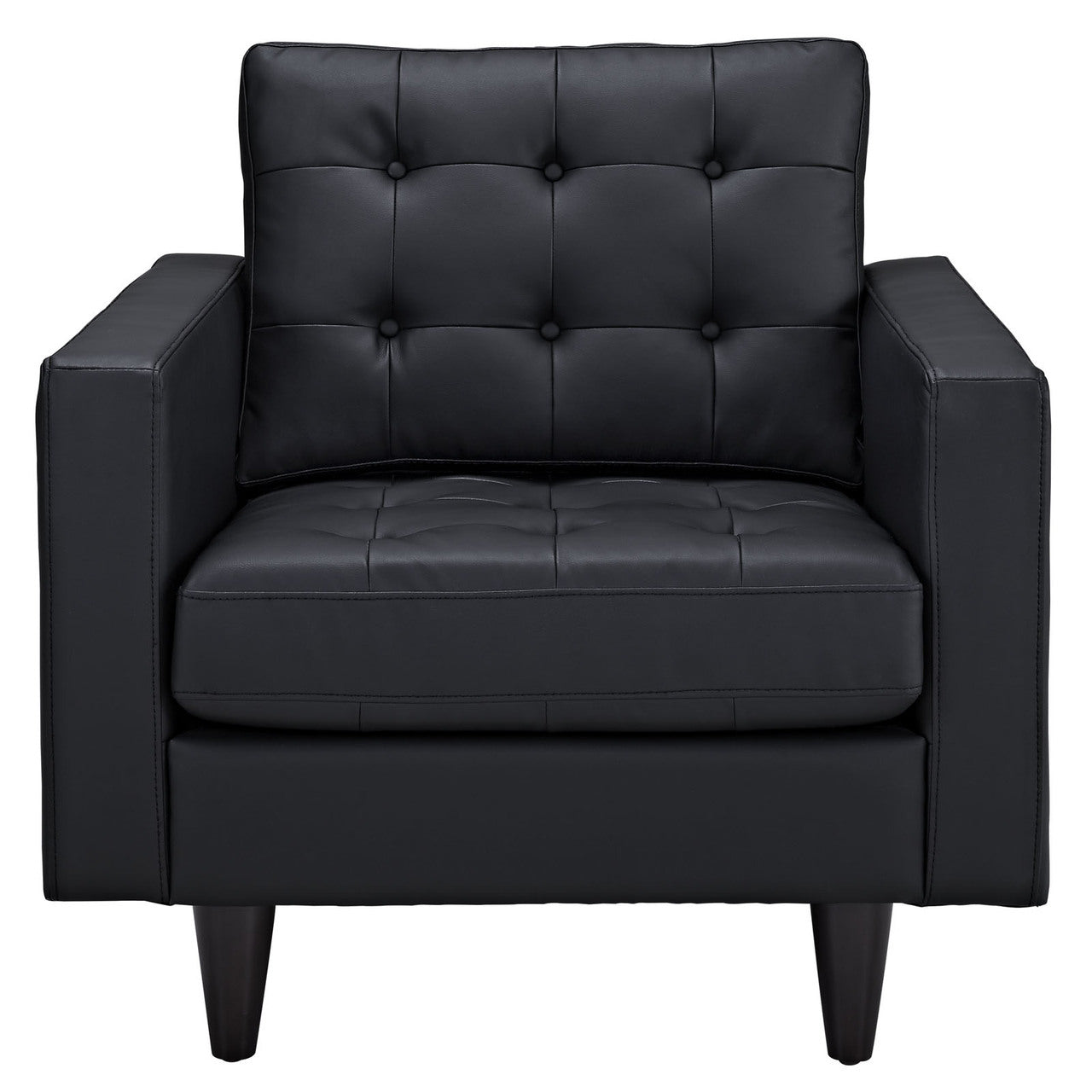 Empress Leather Armchair in Black