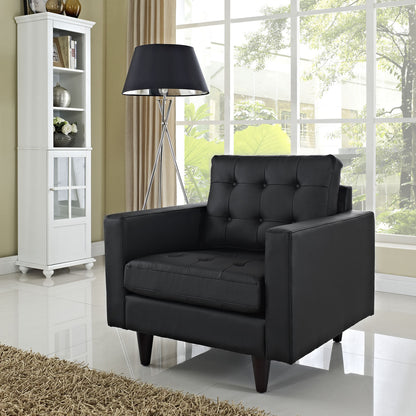 Empress Leather Armchair in Black