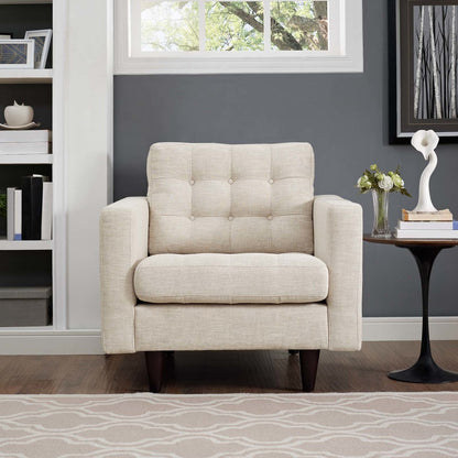 Empress Upholstered Fabric Armchair, Fabric, Beige 13216