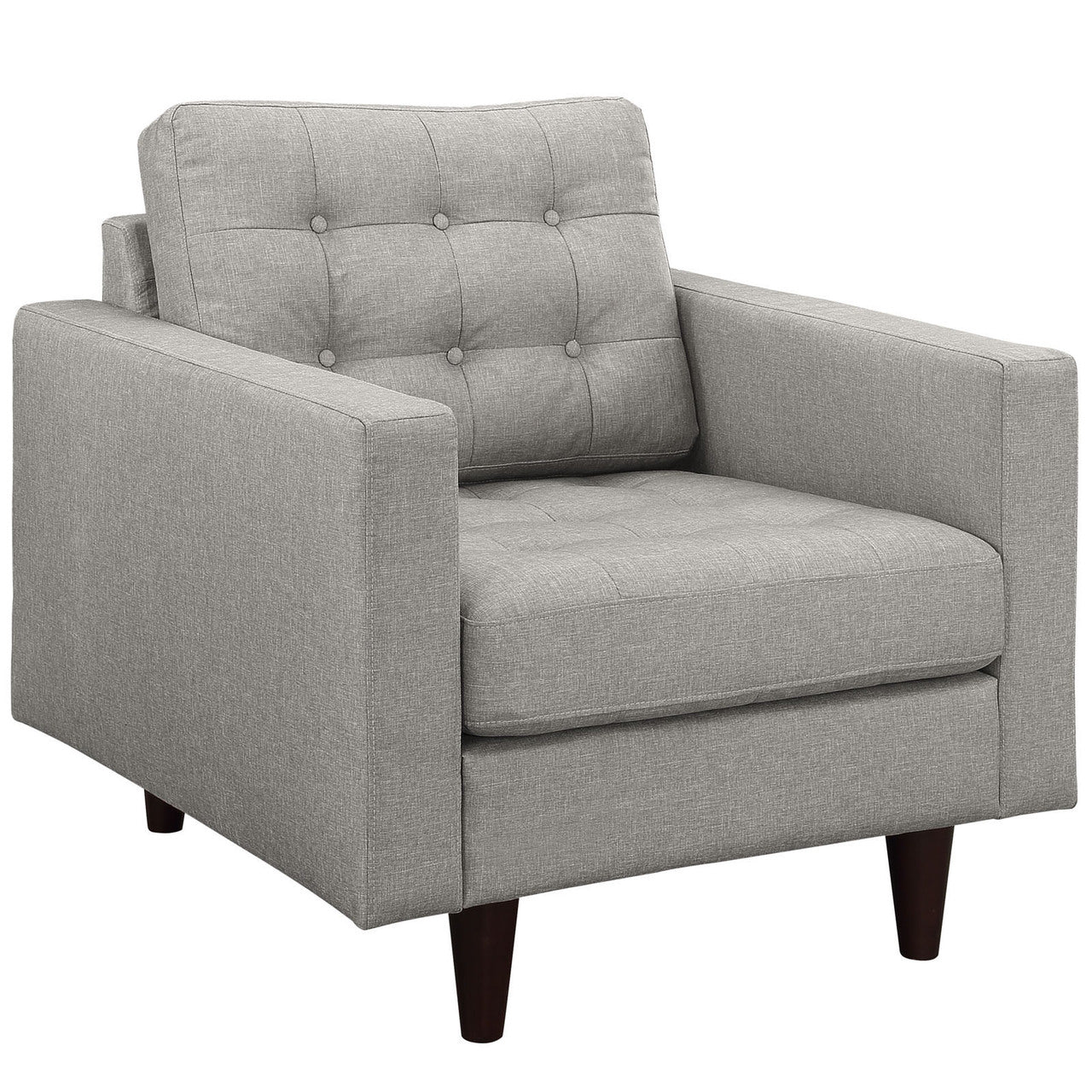 Empress Upholstered Armchair, Grey Fabric